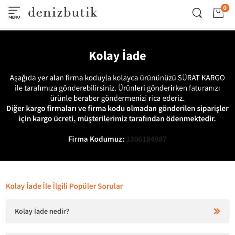 Deniz Butik İade Para Kesinti Problemi