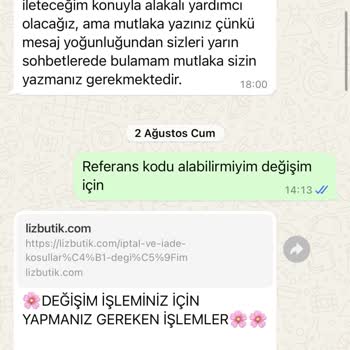 Lizbutik.com Değişim Yapılmaması Ve Firmaya Ulaşamamak