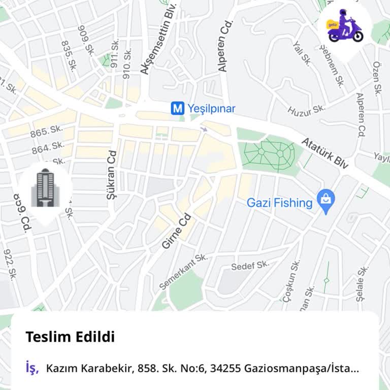 Getir Teslim Edilmeyen Sipariş