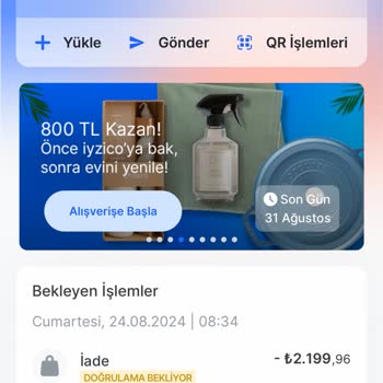 İyzico Ödeme Sistemi Ücret İadesi İçin Kredi Kartı Çıkartmamı İstiyor