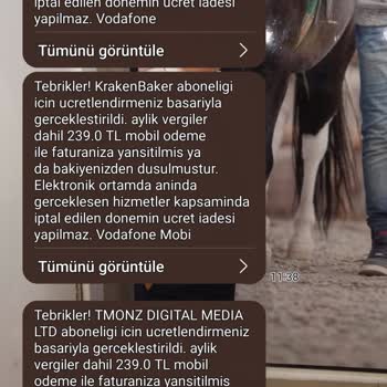 Kraken Baker İzinsiz Abonelik Ve Para İadesi Talebi