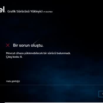 Monster Tulpar T7 20.5.6 Intel Grafik Sürücüsü Hatası