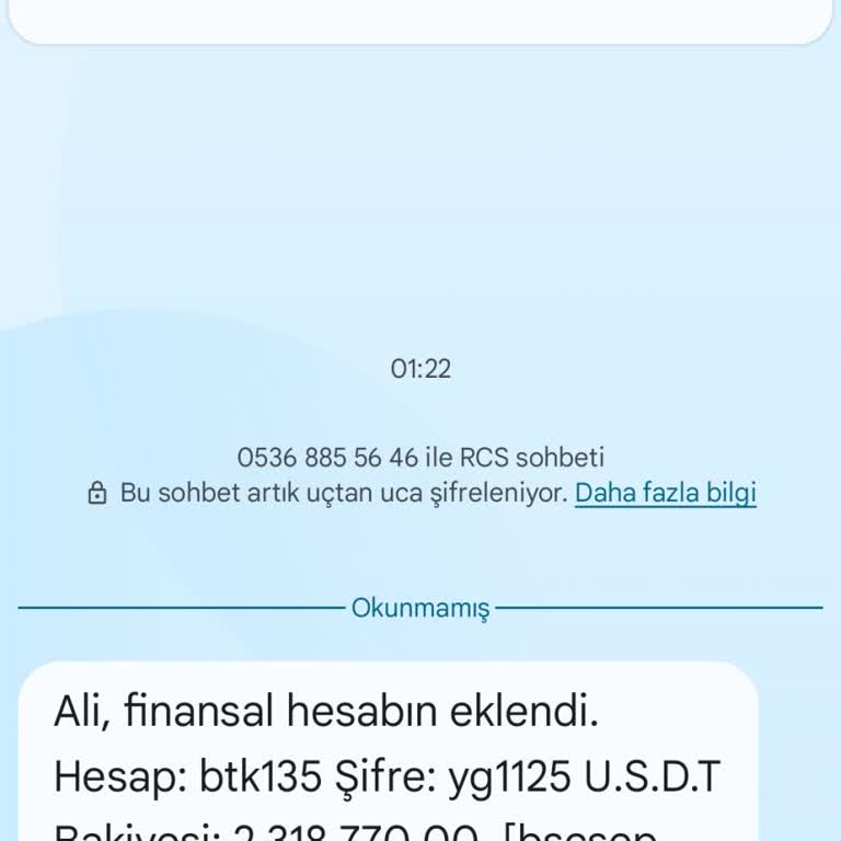 BTK (Bilgi Teknolojileri ve İletişim Kurumu) 'hesabın Acildi' Girişli Mesaj Gönderimine İlişkin Beyanım