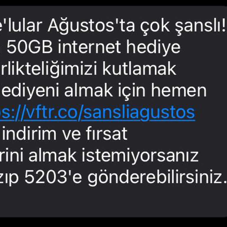 Yanıltıcı 50 GB Kampanyası: Vodafone Şanslı Ağustos