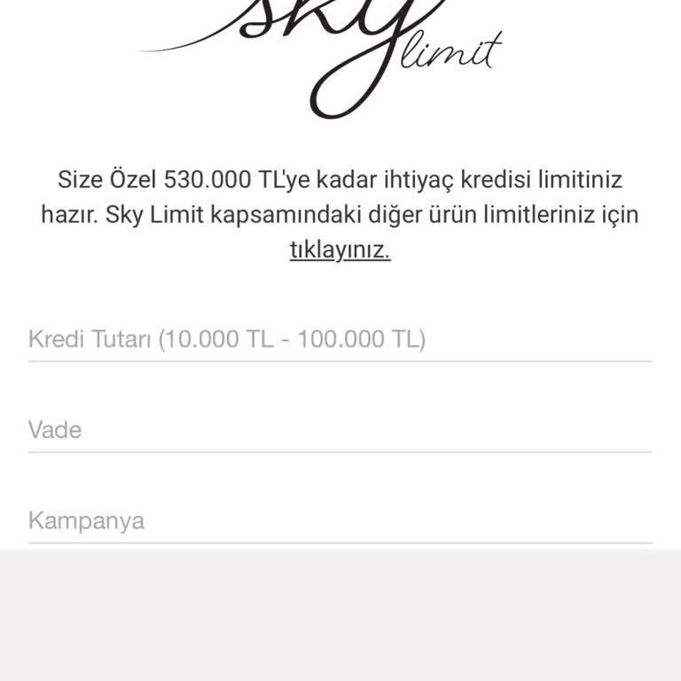 VakıfBank Sky Kredi Çekilmemesi