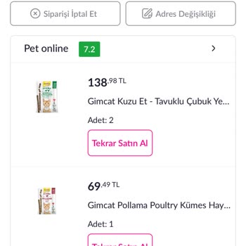 Pazarama Hiçbir Sebep Göstermeden İptal Edilen Sipariş