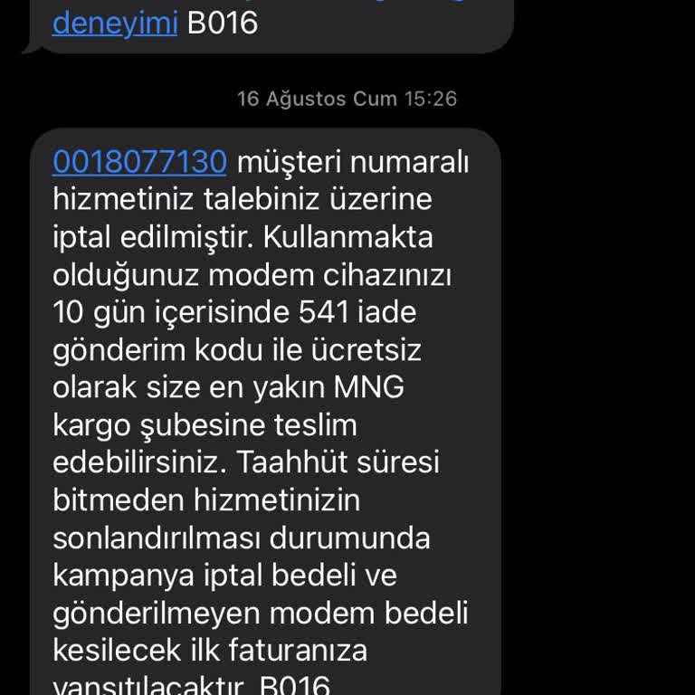 Vodafone Net İnternetimi Onayım Olmadan Kapatmışlar