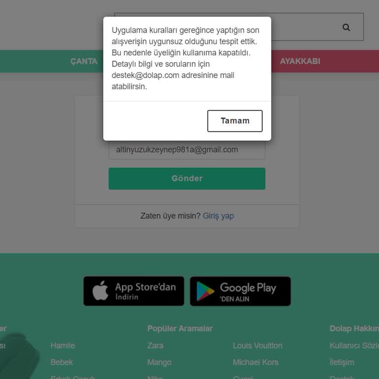 Dolap Uygunsuz Satın Alma Hk