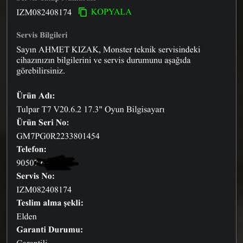 İzmir Monster Teknik Servis