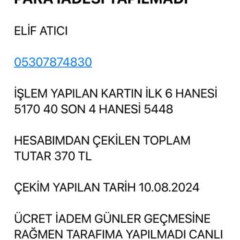 Tıkla Gelsin Para İadesi Yapılmıyor.