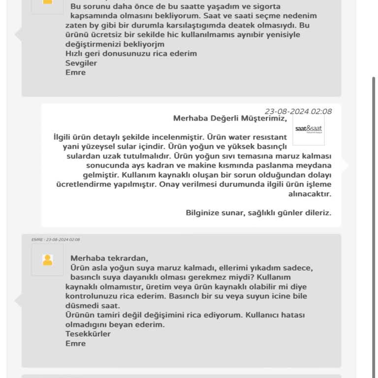 Saat Ve Saat Servis Sigorta Şikayeti