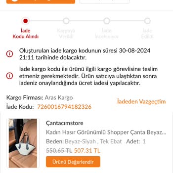 DeFacto Yanlış İade Edilen Ürünü Geri Yollamıyor