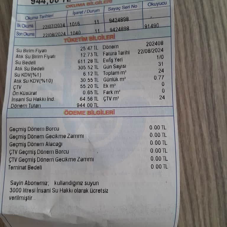 İSKİ Fahiş Su Faturası