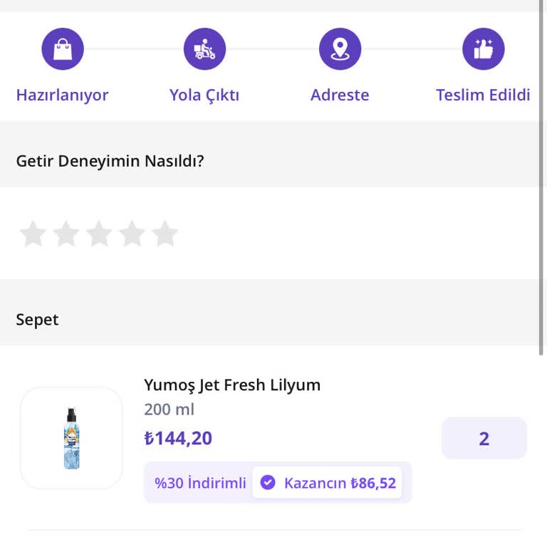 Getir Ürünümü Temin Etmedi Ve Ücret İadem Yapılmadı!