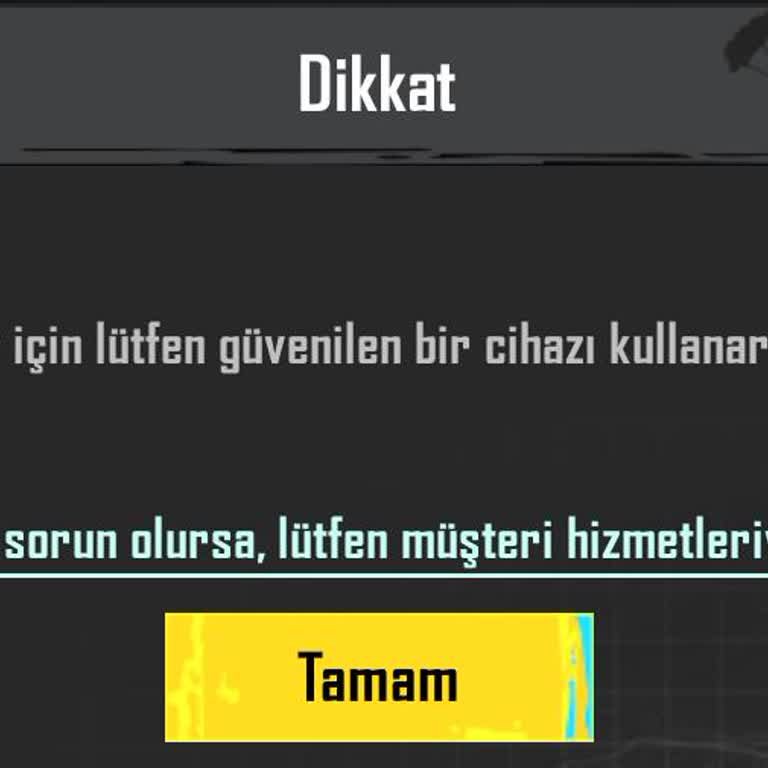 PUBG Mobile Hesap Güvenli Ortamda Değil Yazısı