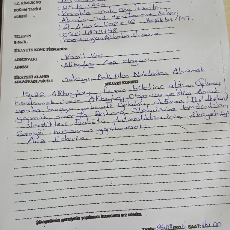 Kamil Koç Firması Taahhüdünü Yerine Getirmemiştir