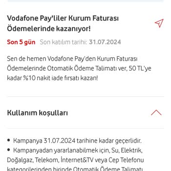 Vodafone Pay Vodafone Net Otomatik Ödeme Özelliği Çalışmıyor.