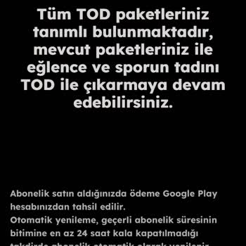 TOD Tv Paketlerim Tanımlı Ama Yetkim Yok
