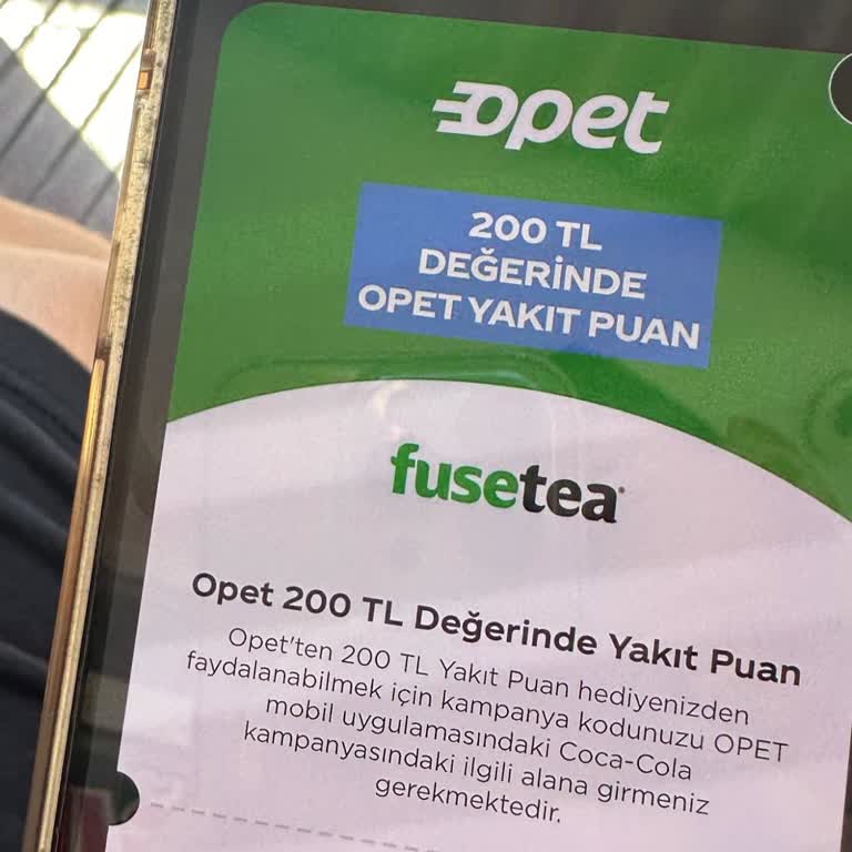 Fuse Tea Daha Daha 200₺ Opet Yakıt Kuponu