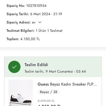 Guess Spor Ayakkabı Kalite Problemi