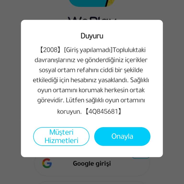 Weplay Hesabıma Giriş Yasağı Geldi Giriş Yapamıyorum
