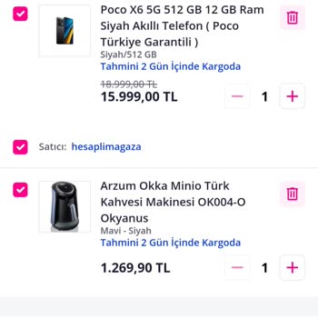 Pazarama Arzum Marka Okka Türk Kahvesi Makinesi Siparişimi İptal Etti