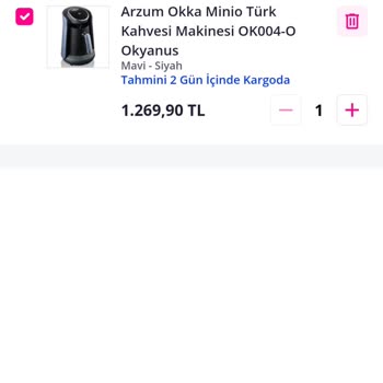 Pazarama Arzum Marka Okka Türk Kahvesi Makinesi Siparişimi İptal Etti