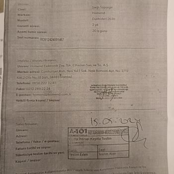 Homend Dik Süpürge Arızası