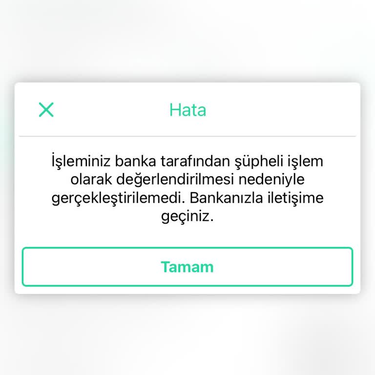 Ziraat Bankası Şüpheli İşlem Uyarısını Kaldırma