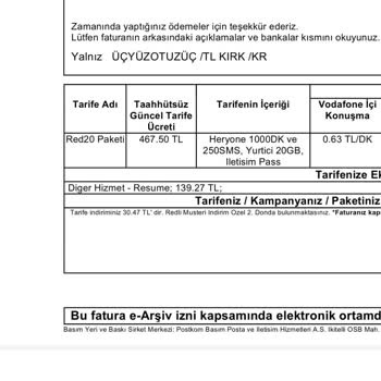Vodafone Premium Yanıltıcı Mobil Ödeme Ücreti