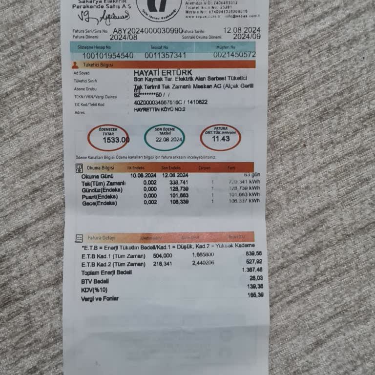 Sepaş Enerji 2 Aylık Gelen Absürt Fatura
