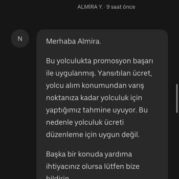Uber Paramı İade Etmiyor