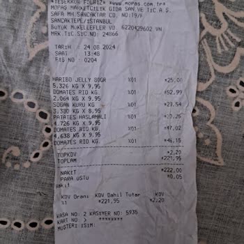 Mopaş Hipermarket Kirli Ücretsiz Müşteri Servisi