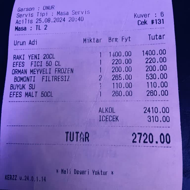 Ketchup Kuşadası Kuşadası Ketchap Hesap Yüksekliği Şikayeti