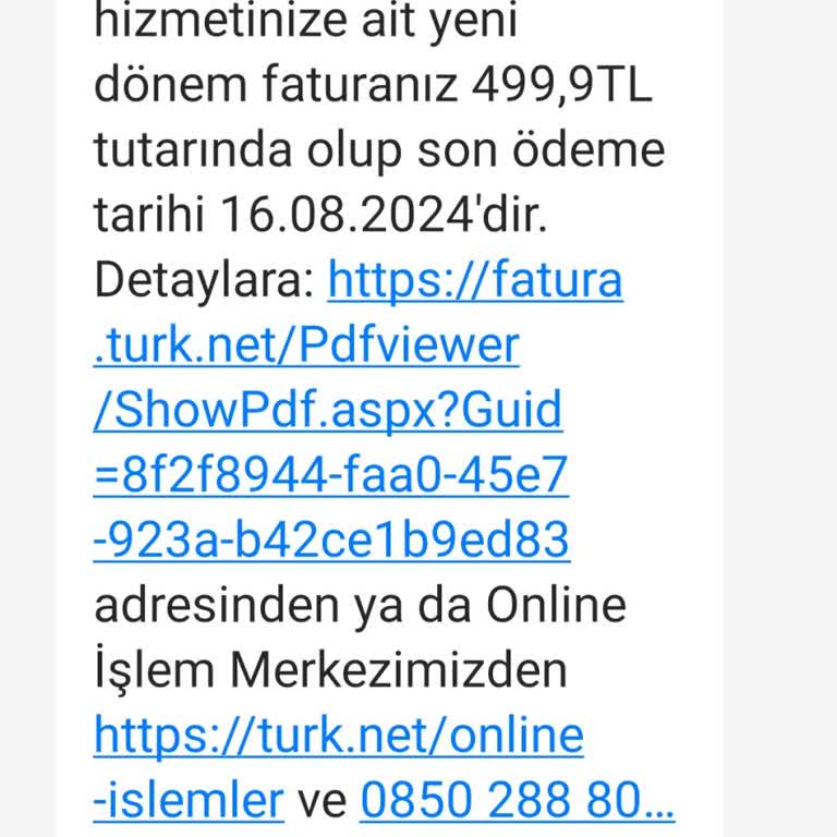 TurkNet Fazla İnternet Fatura Tahsil Ediyor.