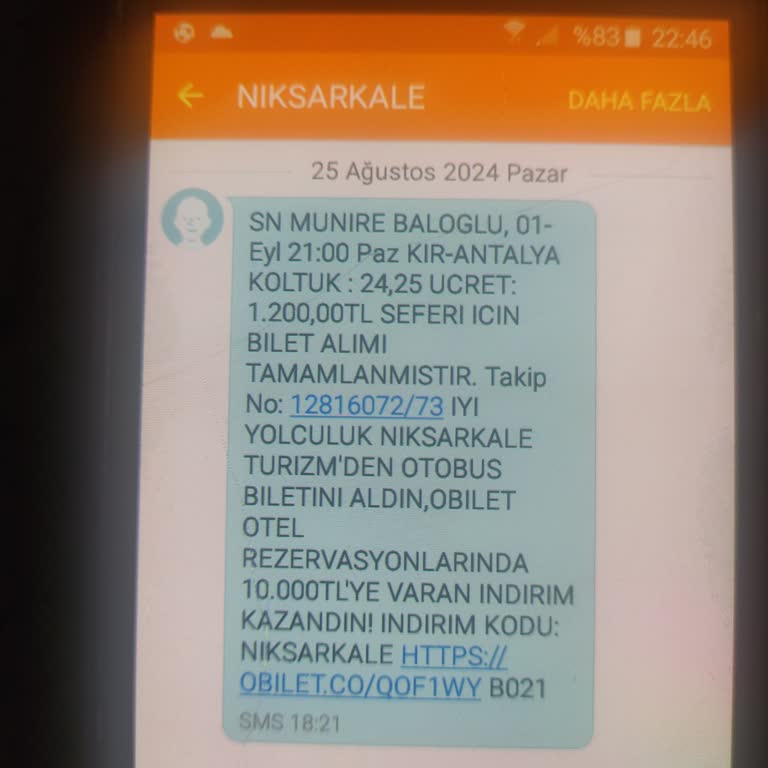 Niksarkale Turizm Niksarkale Otobüs Firması Bilet İndirimi
