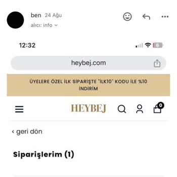 Heybej Ürünüm Kargoya Verilmedi
