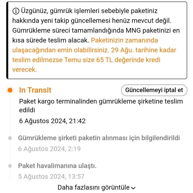Temu Siparişim Gümrükte Takıldı Ve Destek Harekete Geçmiyor