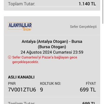 Alanyalılar Turizm Antalya-Bursa Yolculuğunda Yaşanan Korkutucu Deneyim