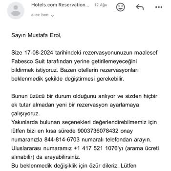 Hotels.com Para İadesi Yapmıyor