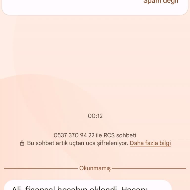0537 370 94 22 Bilinmeyen Numara Ve Hesap Bilgileri İle İlgili Güvenlik Endişesi