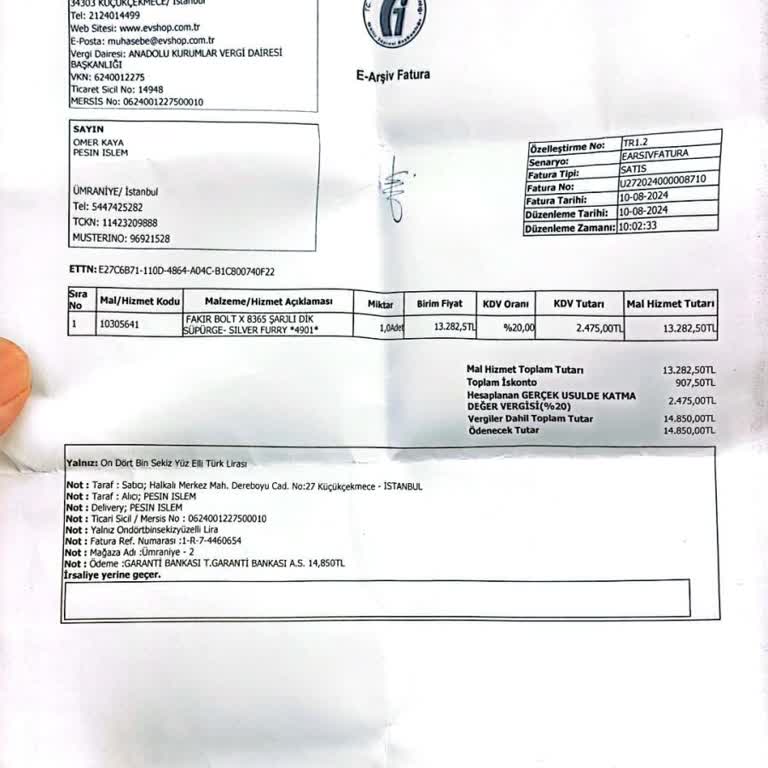 Ev Shop Aldığımız Ürünü Değiştirmeden Servise Yönlendirmeleri