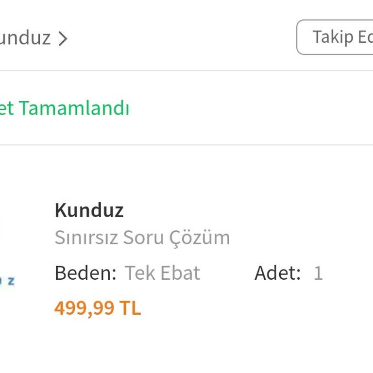 Trendyol'dan Aldığım Kunduz Sınırsız Soru Paketi Kullanılamıyor