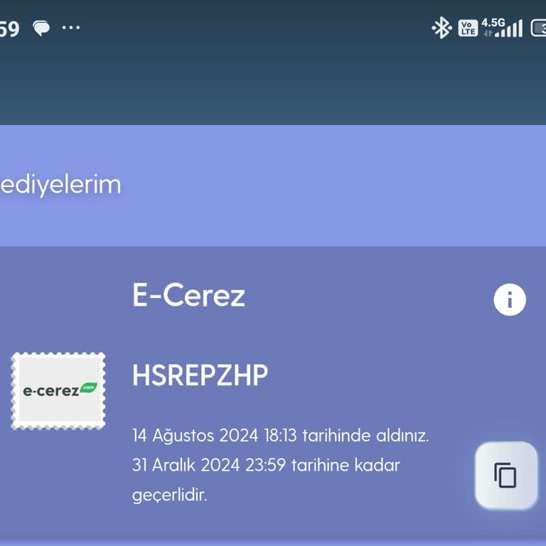 E-cerez Hediye Çekimi Kullandırtmıyor