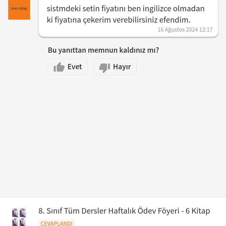 Trendyol Kitap İade Reddi