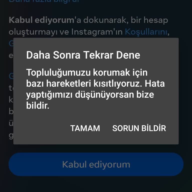 Instagram Topluluğumuzu Korumak İçin Bazı Hareketlerinizi Kısıtlıyoruz