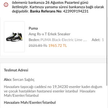 Pumada Ürün Olmasına Rağmen Siparişimi Fiyatı Artınca İptal Etti