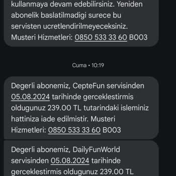 Vizyon Elektronik Benden Habersiz Olarak Faturama Ücret Yansıttı