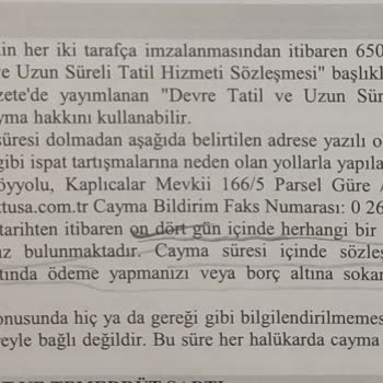 Hattuşa Vacation'da Cayma Hakkımızı Engellemeye Çalışıyorlar