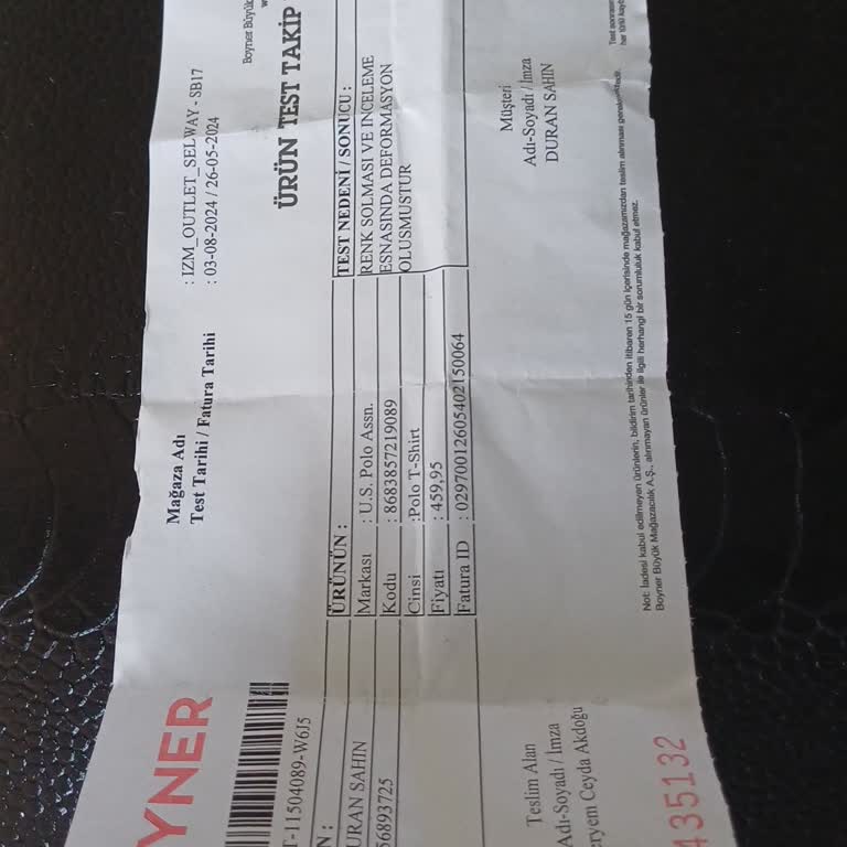 Boyner Giyecek Ürünüm Hatalı Çıktı